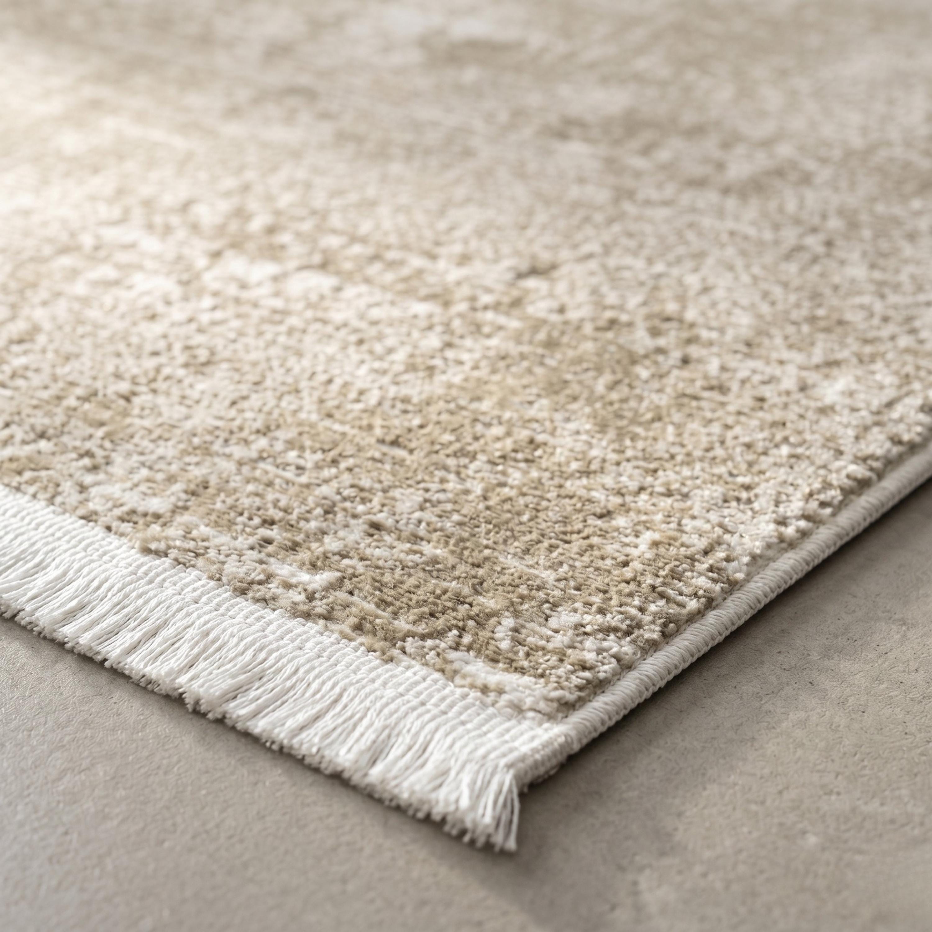 Distressed Abstract Area Rug, Taupe Beige Modern Scandinavian Carpet, Soft Living Room Floor Rug