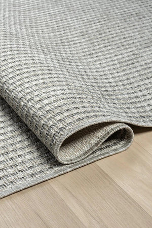 Grey Basket Weave Area Rug, Textured Woven Carpet, Minimalist Scandinavian Living Room