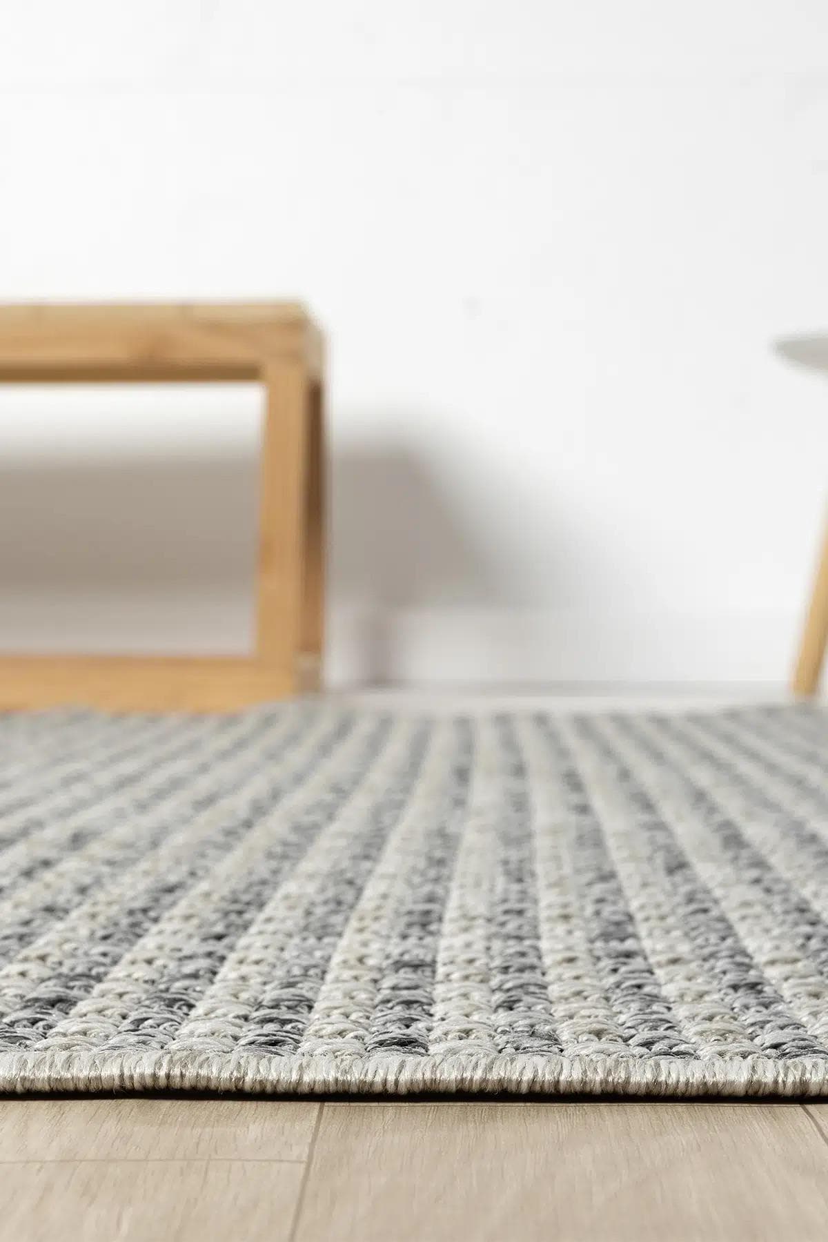 Grey Woven Area Rug, Textured Basketweave Carpet, Scandinavian Japandi Living Room Floor Rug