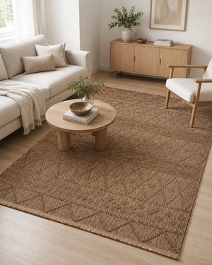 Textured Geometric Area Rug, Boho Scandinavian Living Room Carpet