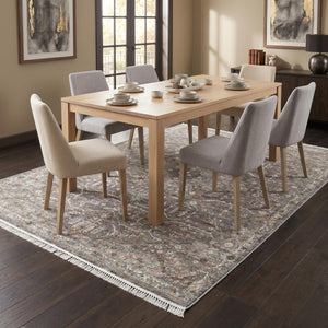 Distressed Medallion Area Rug, Oriental Boho Multicolor Living Room Carpet