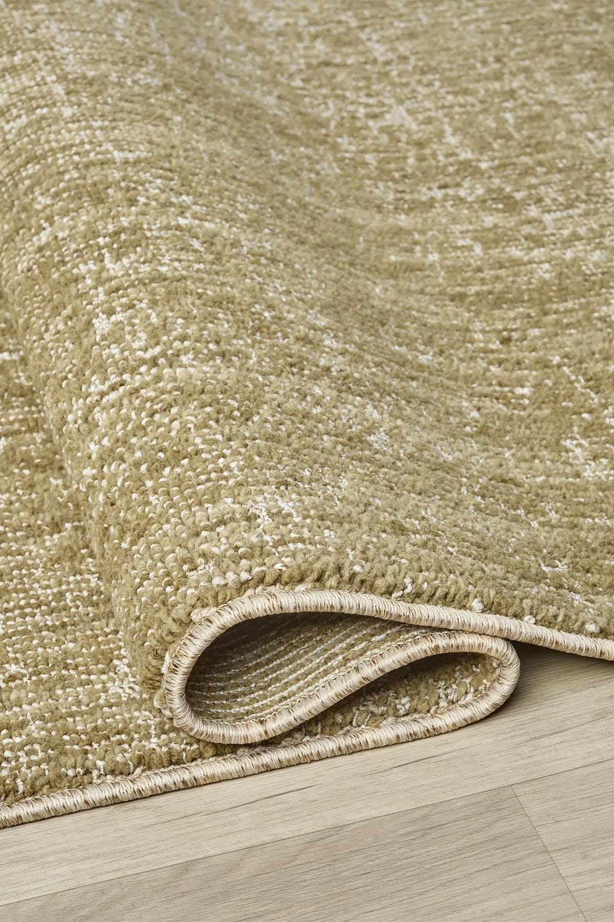 Olive Green Abstract Area Rug, Distressed Modern Living Room Carpet