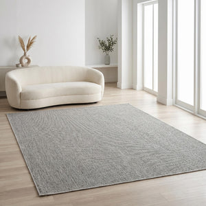 Light Grey Woven Area Rug, Textured Sisal Style Living Room Carpet, Scandinavian Floor Rug