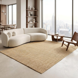 Natural Jute Style Woven Area Rug, Beige Scandinavian Boho Carpet