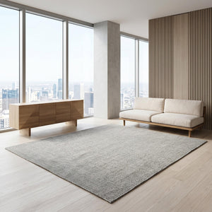 Light Gray Woven Textured Area Rug, Minimalist Scandinavian Floor Carpet