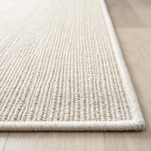 Ivory Woven Area Rug, Textured Neutral Carpet, Scandinavian Modern Floor Rug