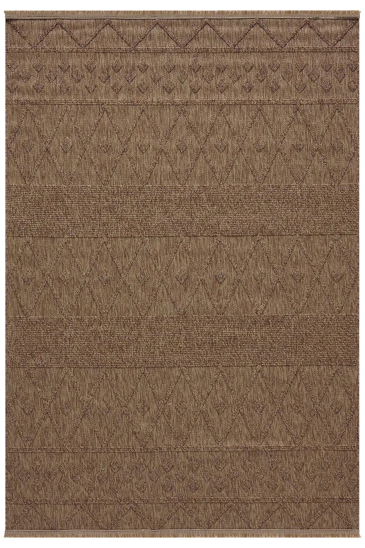 Textured Geometric Area Rug, Boho Scandinavian Living Room Carpet