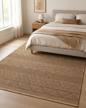 Textured Geometric Area Rug, Boho Scandinavian Living Room Carpet