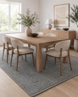 Gray Abstract Textured Area Rug, Modern Geometric Living Room Carpet