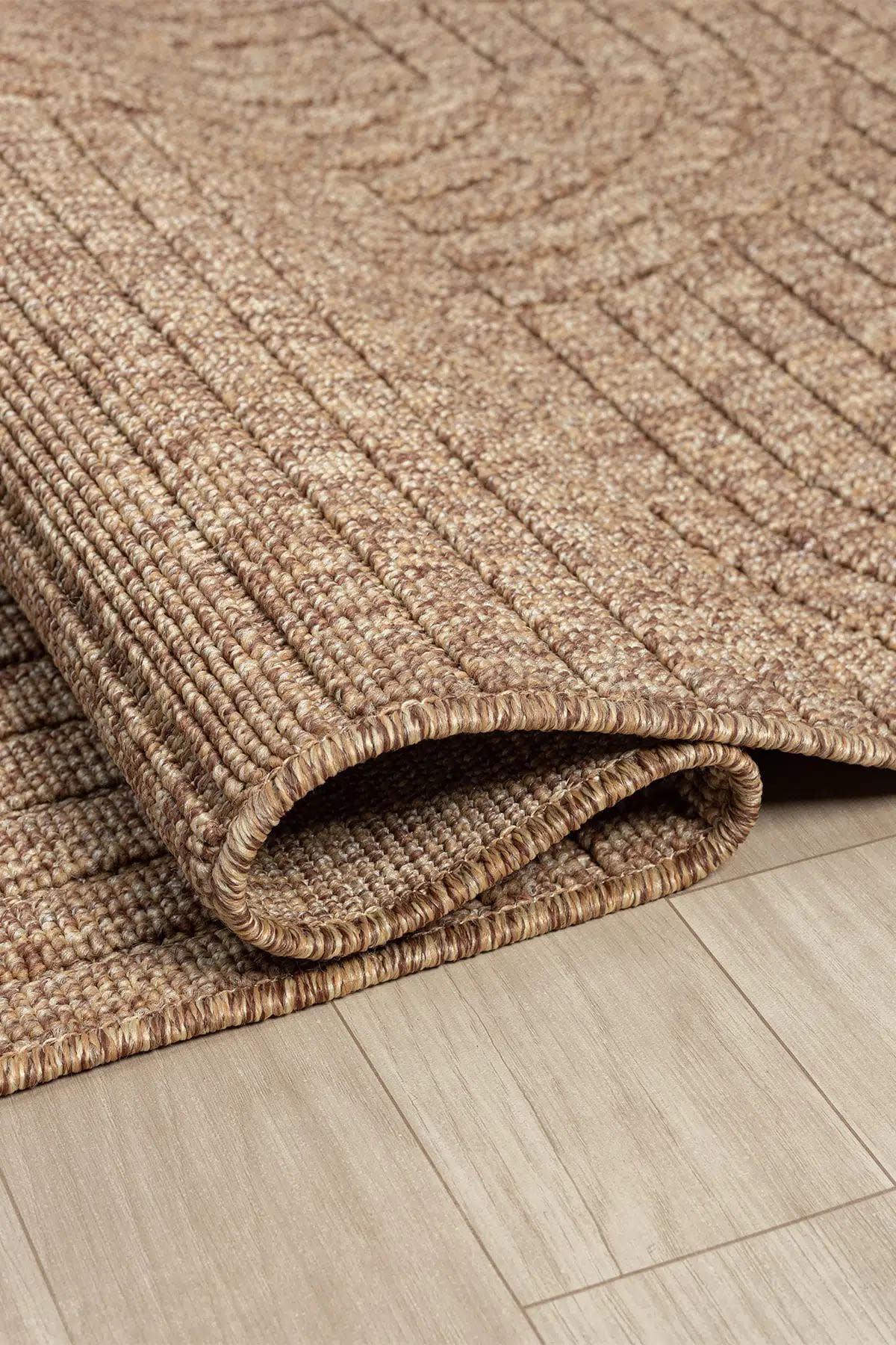 Tan Abstract Area Rug, Textured Geometric Pattern, Neutral Modern Floor Decor