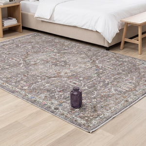 Distressed Medallion Area Rug, Oriental Boho Multicolor Living Room Carpet