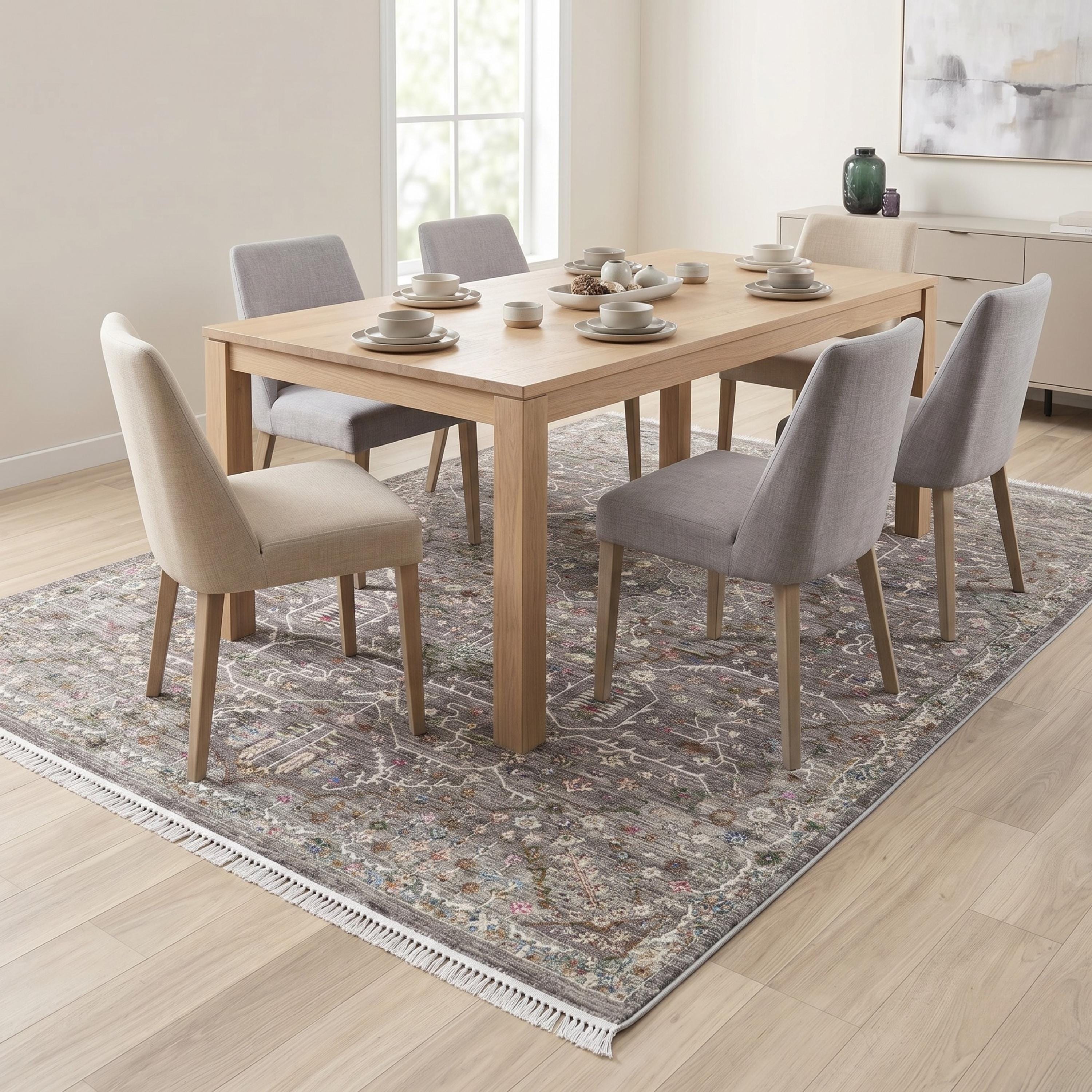 Distressed Medallion Area Rug, Oriental Boho Multicolor Living Room Carpet