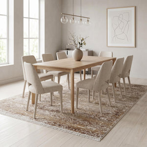 Distressed Traditional Area Rug, Neutral Beige Living Room Carpet, Vintage Farmhouse Style Floor Runner