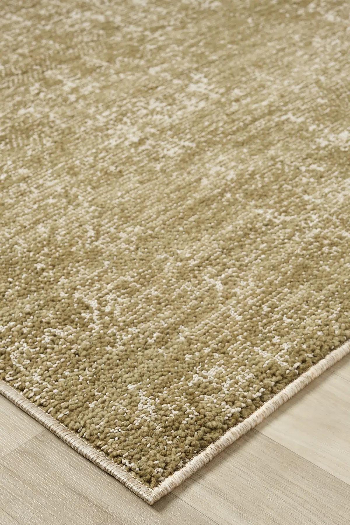 Olive Green Abstract Area Rug, Distressed Modern Living Room Carpet